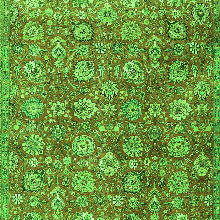 Serging Thickness of Machine Washable Persian Green Traditional Area Rugs, wshtr4532grn