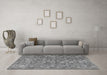 Machine Washable Persian Gray Traditional Rug in a Living Room,, wshtr4532gry