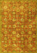 Machine Washable Persian Yellow Traditional Rug, wshtr4532yw