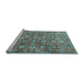 Sideview of Machine Washable Persian Light Blue Traditional Rug, wshtr4532lblu