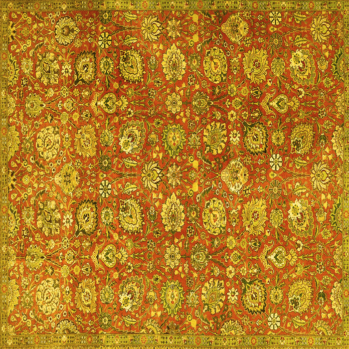 Square Persian Yellow Traditional Rug, tr4532yw