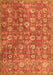 Serging Thickness of Machine Washable Persian Orange Traditional Area Rugs, wshtr4532org