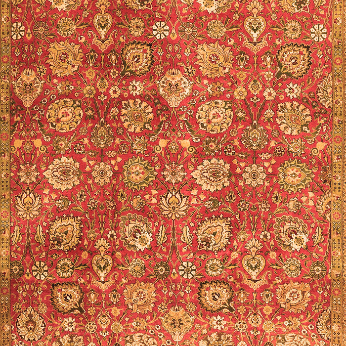 Serging Thickness of Machine Washable Persian Orange Traditional Area Rugs, wshtr4532org