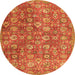 Machine Washable Persian Orange Traditional Area Rugs, wshtr4532org