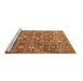 Sideview of Machine Washable Persian Brown Traditional Rug, wshtr4532brn