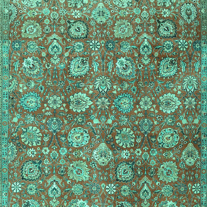 Machine Washable Persian Turquoise Traditional Area Rugs, wshtr4532turq