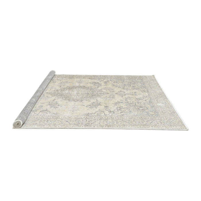 Sideview of Machine Washable Traditional Pale Silver Gray Rug, wshtr4533