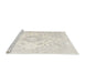 Sideview of Machine Washable Traditional Pale Silver Gray Rug, wshtr4533