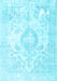 Machine Washable Persian Light Blue Traditional Rug, wshtr4533lblu