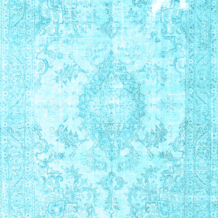 Machine Washable Persian Light Blue Traditional Rug, wshtr4533lblu