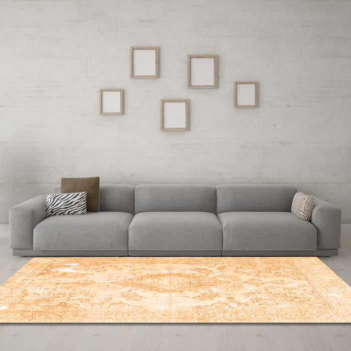 Machine Washable Persian Orange Traditional Area Rugs in a Living Room, wshtr4533org