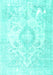 Machine Washable Persian Turquoise Traditional Area Rugs, wshtr4533turq