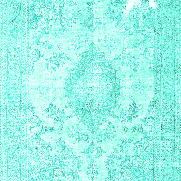 Machine Washable Persian Turquoise Traditional Area Rugs, wshtr4533turq