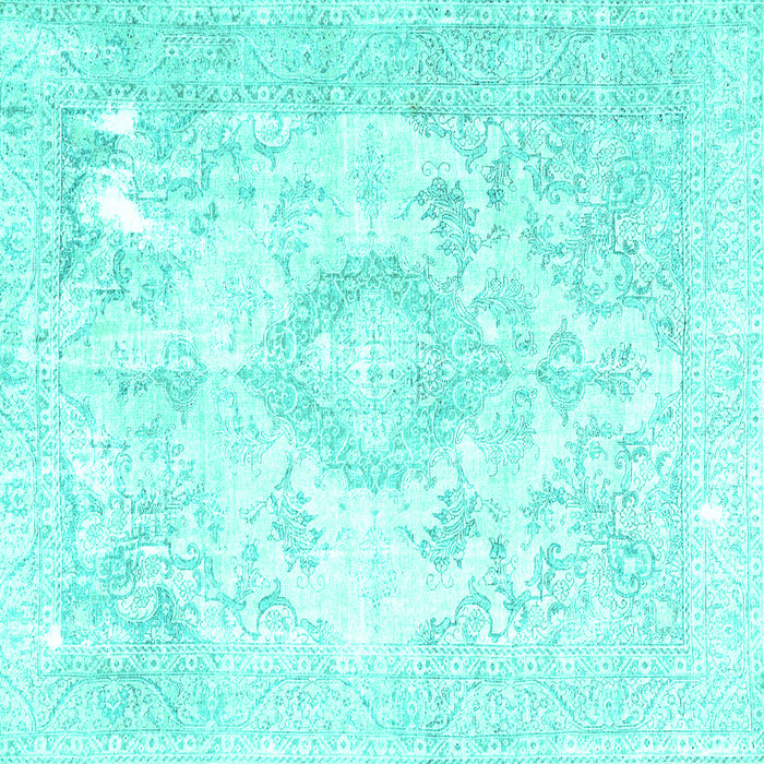 Square Persian Turquoise Traditional Rug, tr4533turq