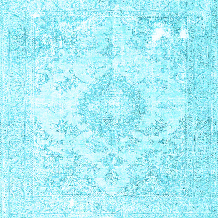 Square Machine Washable Persian Light Blue Traditional Rug, wshtr4533lblu