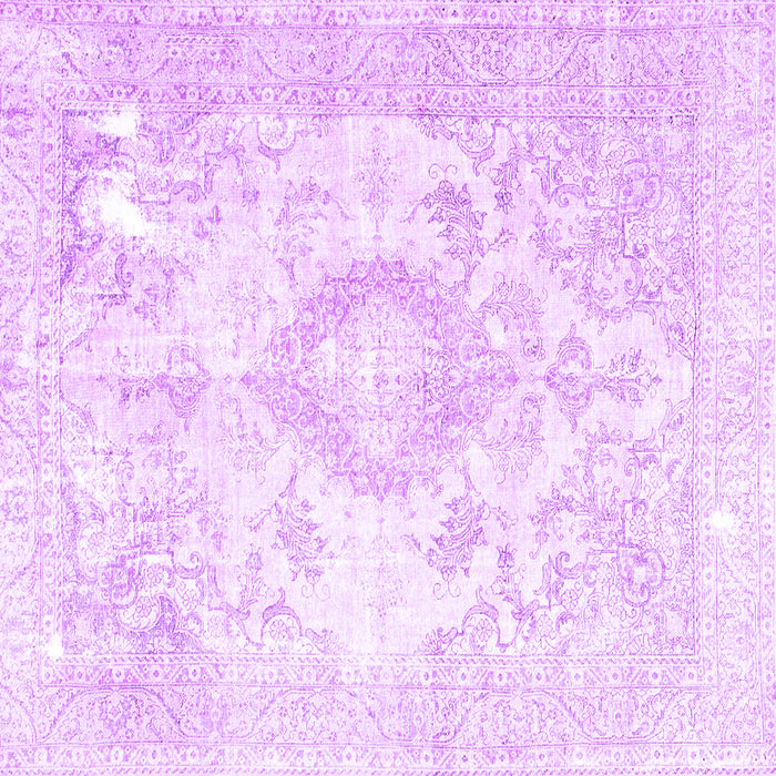 Square Machine Washable Persian Purple Traditional Area Rugs, wshtr4533pur