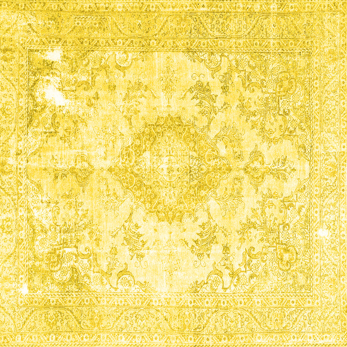 Square Persian Yellow Traditional Rug, tr4533yw