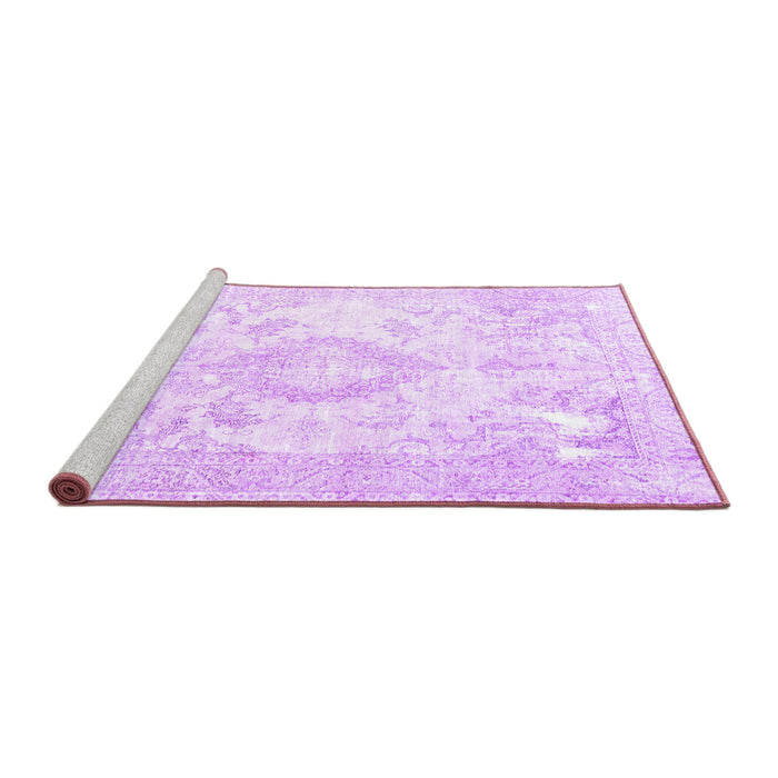 Sideview of Machine Washable Persian Purple Traditional Area Rugs, wshtr4533pur