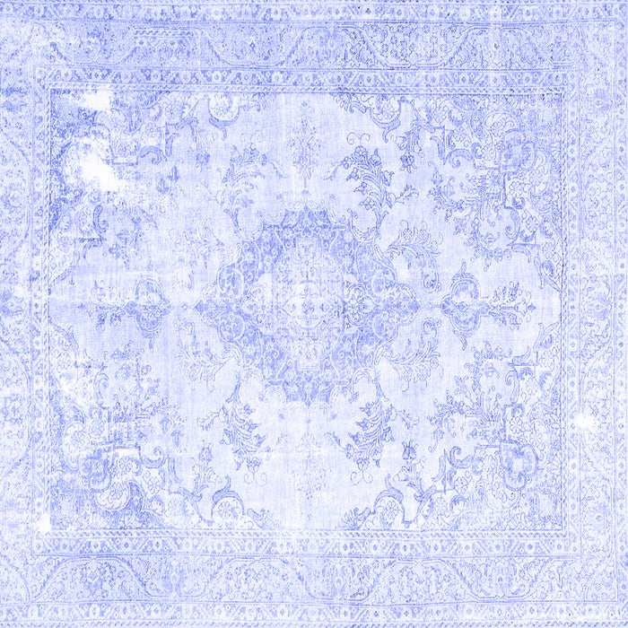 Square Persian Blue Traditional Rug, tr4533blu