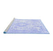 Sideview of Machine Washable Persian Blue Traditional Rug, wshtr4533blu