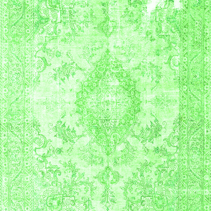Serging Thickness of Machine Washable Persian Green Traditional Area Rugs, wshtr4533grn