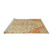 Sideview of Machine Washable Traditional Brown Gold Rug, wshtr4534