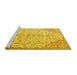 Sideview of Machine Washable Persian Yellow Traditional Rug, wshtr4534yw