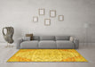 Machine Washable Persian Yellow Traditional Rug in a Living Room, wshtr4534yw