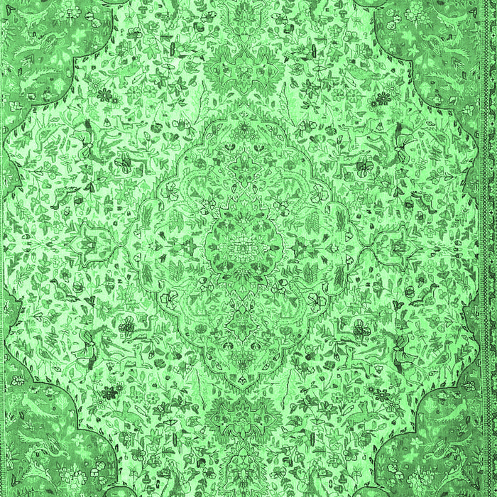 Machine Washable Persian Emerald Green Traditional Area Rugs, wshtr4534emgrn