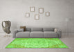 Machine Washable Persian Green Traditional Area Rugs in a Living Room,, wshtr4534grn