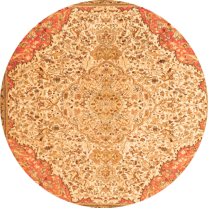 Square Persian Orange Traditional Rug, tr4534org