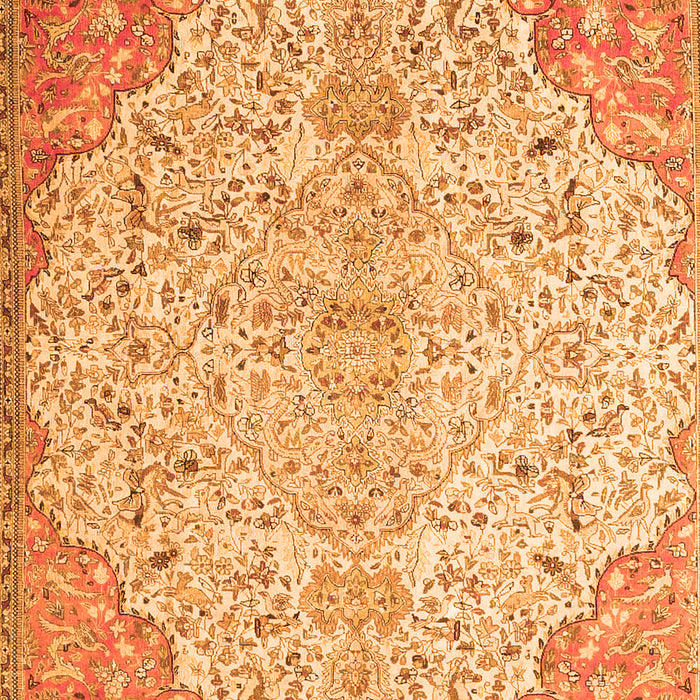 Serging Thickness of Machine Washable Persian Orange Traditional Area Rugs, wshtr4534org