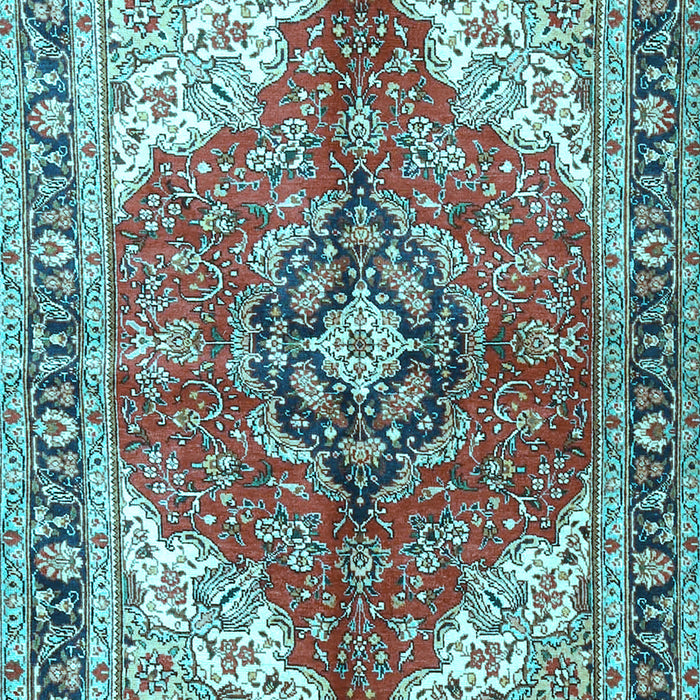 Medallion Light Blue Traditional Rug, tr4535lblu