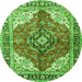 Square Medallion Green Traditional Rug, tr4535grn