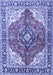 Machine Washable Medallion Blue Traditional Rug, wshtr4535blu