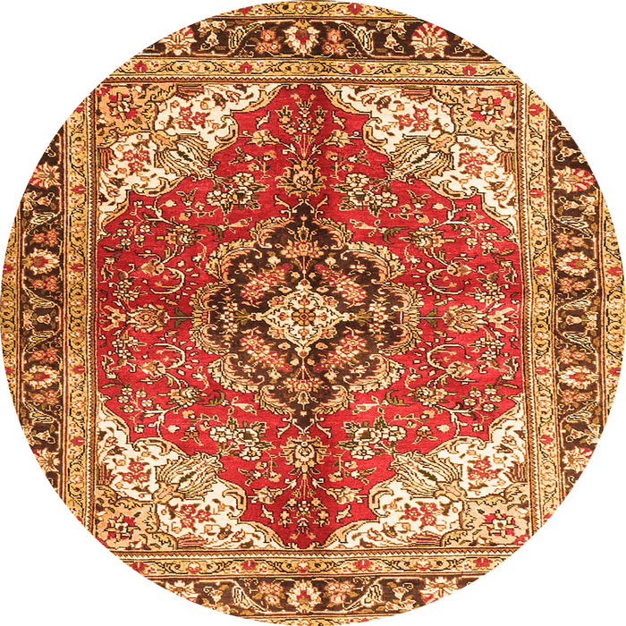 Machine Washable Medallion Orange Traditional Area Rugs, wshtr4535org