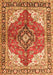 Serging Thickness of Machine Washable Medallion Orange Traditional Area Rugs, wshtr4535org