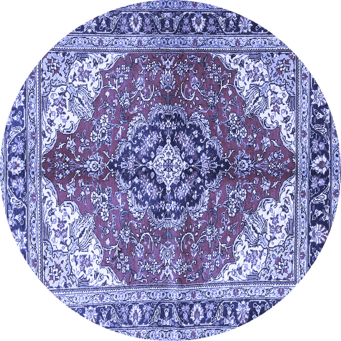 Round Medallion Blue Traditional Rug, tr4535blu