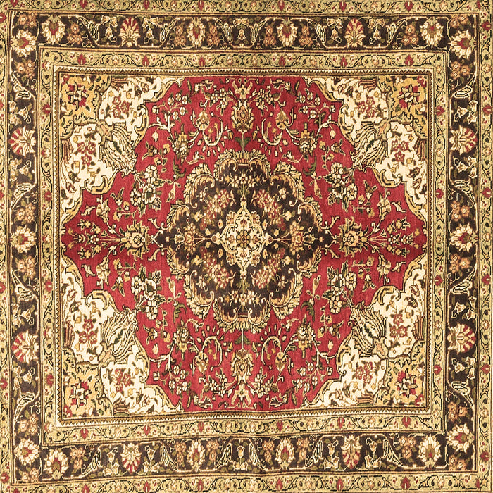Square Medallion Brown Traditional Rug, tr4535brn