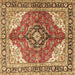 Square Medallion Brown Traditional Rug, tr4535brn
