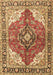 Machine Washable Medallion Brown Traditional Rug, wshtr4535brn