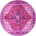 Round Medallion Pink Traditional Rug, tr4535pnk