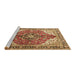 Sideview of Machine Washable Medallion Brown Traditional Rug, wshtr4535brn