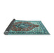 Sideview of Medallion Light Blue Traditional Rug, tr4535lblu