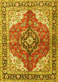 Medallion Yellow Traditional Rug, tr4535yw