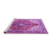 Sideview of Machine Washable Medallion Purple Traditional Area Rugs, wshtr4535pur