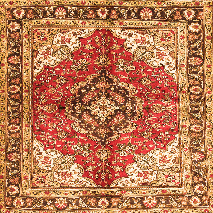 Serging Thickness of Medallion Orange Traditional Rug, tr4535org