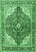 Machine Washable Medallion Emerald Green Traditional Area Rugs, wshtr4535emgrn