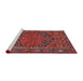 Sideview of Machine Washable Traditional Rust Pink Rug, wshtr4536