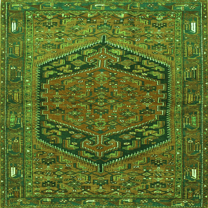 Serging Thickness of Persian Green Traditional Rug, tr4536grn